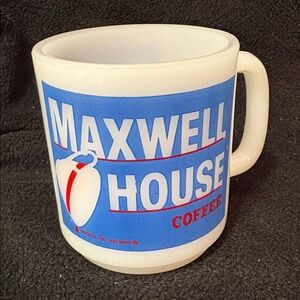 Rare Vintage MAXWELL HOUSE Milk Coffee Cup Mug Milk Glass